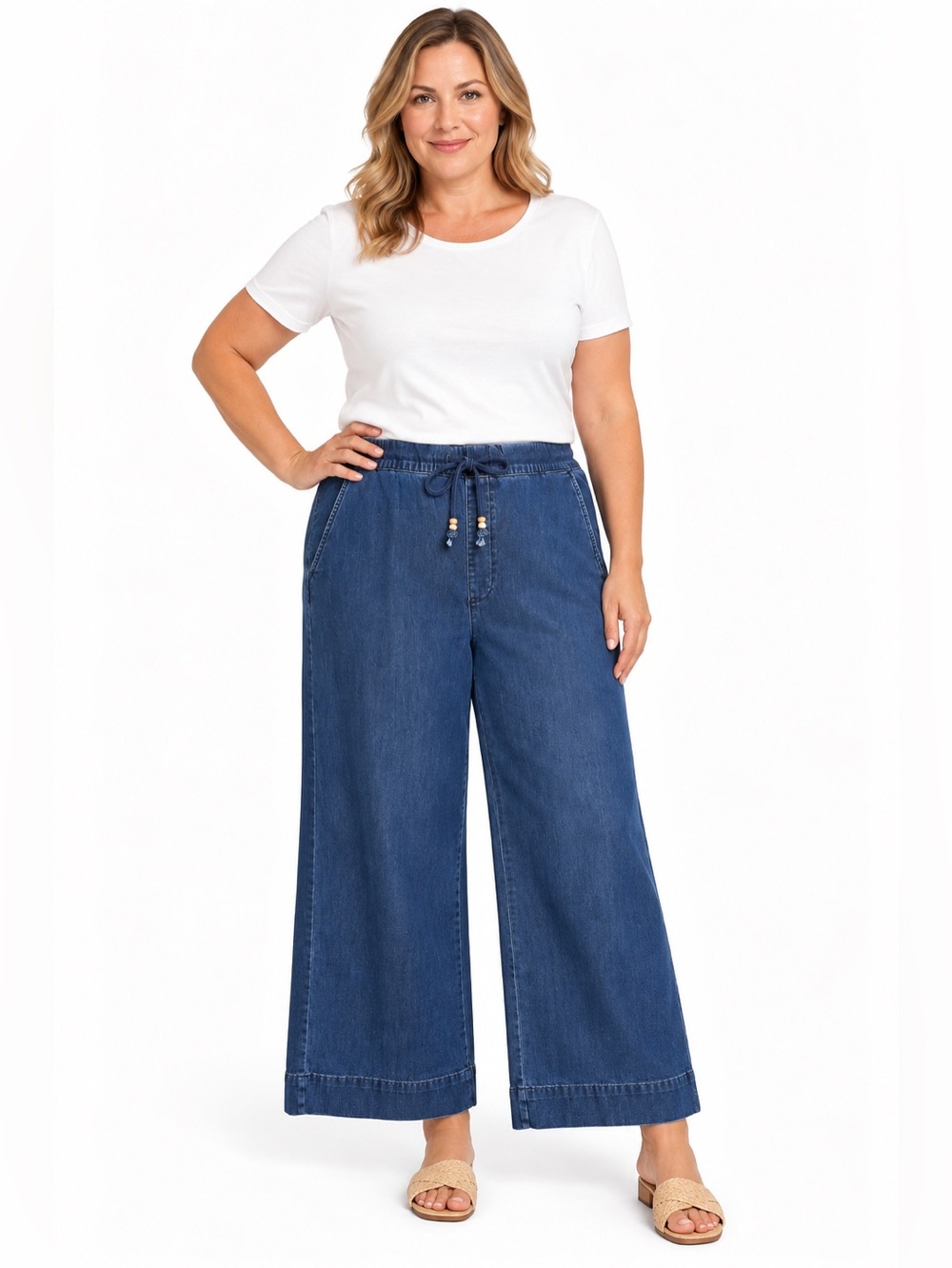 Chicos wide leg jeans crop size 14 Chicos 2.5